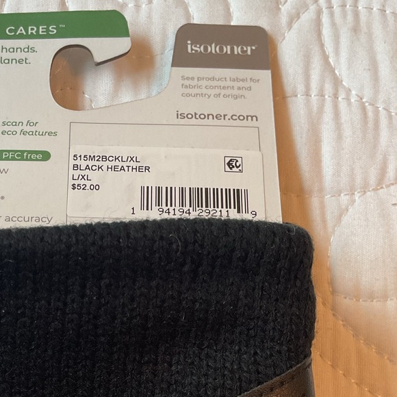 NWT, Isotoner Black Heather SmartDri, Smartouch Gloves, L/XL - Picture 4 of 4